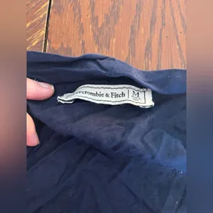 Abercrombie & Fitch Cotton Voile Bow Tie Button Down Top Medium Navy thumbnail 10