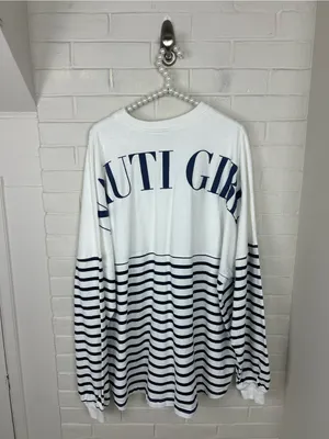 Spirit Jersey “Nauti Girl” Striped Nautical Long Sleeve Top Size XXL thumbnail 13