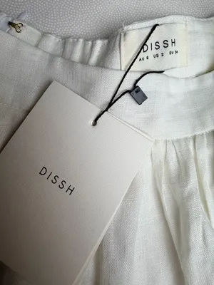 Dissh Gemima White 100% Linen Maxi Skirt Size US 2 NWT Lined A-Line Coastal thumbnail 4