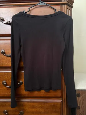 Target Black round neck long sleeve top thumbnail 2