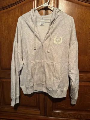 Victoria’s Secret PINK Gray Marl Zip Hoodie – Size Medium, Like New thumbnail 2