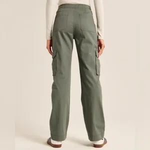 Abercrombie Cargo Pants Size 25 Green Wide Leg Baggy High Rise Minimalist Grunge thumbnail 3