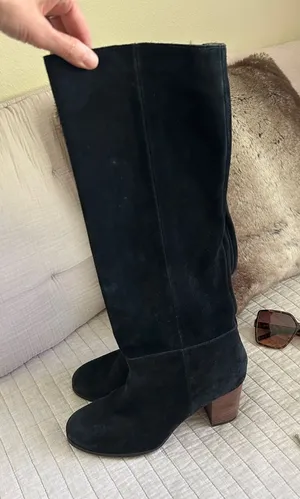 Cole Haan Cassidy Tall black suede heeled boot nike air 9 boho thumbnail 1