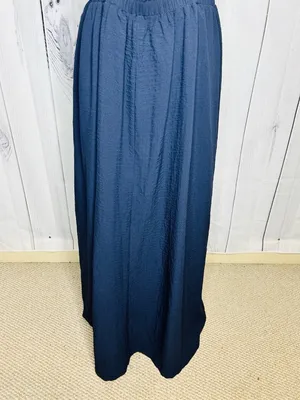 Davi & Dani Maxi Dress Sz L Navy Open Back Ladder Strap Smocked Front Sleeveless thumbnail 10