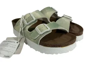 Papillio Birkenstock Arizona Platform Sandals Vegan Green Watercolor Wash 36 5 thumbnail 1