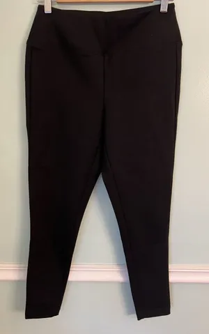 Orvis Stretch Pants S‎ Women Black Nylon Elastane High Waist Ponte thumbnail 1