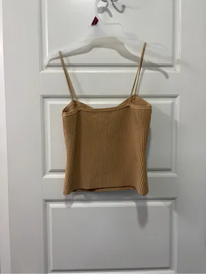 Emory Park Camel Ribbed Knit Cami Tank Top – Size small thumbnail 3
