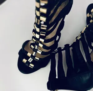 Vince Camuto Black Caged Gladiator High Heel Sandals thumbnail 2