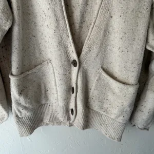 Universal Thread‎ Speckled Knit Cardigan Cream Long Sleeve Button Pockets S thumbnail 3