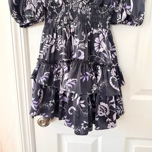 Misa Los Angeles Purple Black Lilah Mini Dress Indigo Victoria Floral Print XS thumbnail 9