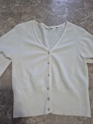 Vince sweater button up cardigan wool off white cashmere blend size small thumbnail 7