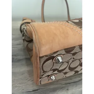 Coach Hampton Satchel Women Medium Brown Monogram Canvas Y2K Preppy 8K07 thumbnail 7