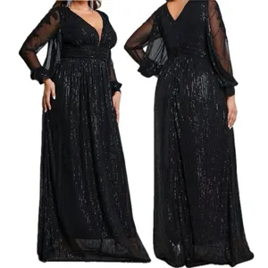 NWOT Sequined Formal Gown Black Size 16 thumbnail 3