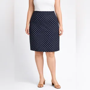 Ann Taylor women’s Size 4 Navy Polka Dot Skirt A-Line Lined Career Classic(A490) thumbnail 3