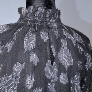 Size 4 Black Metallic High Neck Blouse thumbnail 9