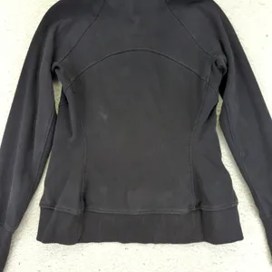 Athleta Triumph Hoodie Black Full Zip Sweatshirt Jacket Thumbholes‎ Size Small thumbnail 10