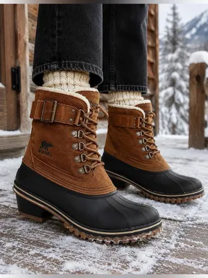 Sorel Fancy Lace II Womens Boots 6 Brown Waterproof Leather Lace Up Duck thumbnail 1
