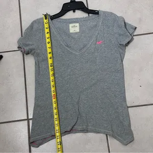 Hollister Women Casual Gray V-Neck‎ shirt size XS thumbnail 7