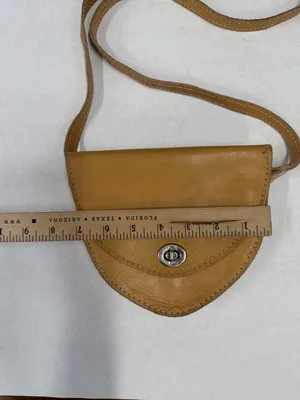Vintage Y2K Leather Small Crossbody Bag Purse Tan Boho Western Heritage Festival thumbnail 5