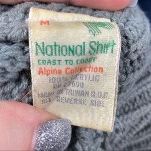 Vintage National Shirt Fair Isle Nordic Knit Sweater Alpine Ski Lodge Size M thumbnail 5
