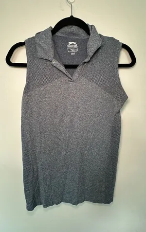 Slazenger Women's Small Golf Blue Sleeveless V-neck Collared Top thumbnail 1