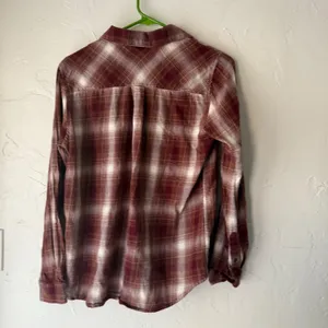 Ariat Real Western Burgundy White Plaid Relaxed Fit Cotton‎ Long Sleeve Shirt S thumbnail 8