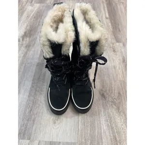 Sorel Torino II Tall Boots Waterproof Black Suede Faux Fur Womens Size 7‎ thumbnail 4