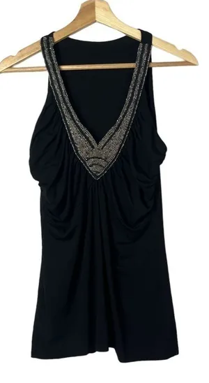 Boutique Y2K Beaded V-Neck Tank Top M‎ thumbnail 1