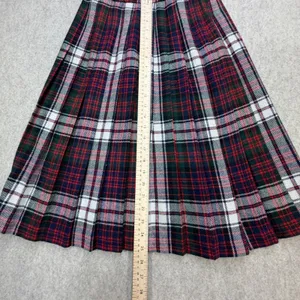 Haberdasher Tartan Plaid Wrap Skirt Sz XS Red Blue Dark Academia Preppy Kilt Pin thumbnail 9