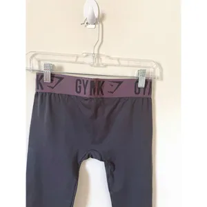 Low Rise 31" Yoga Workout Leggings Gray Purple Size XS thumbnail 4