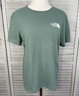 THE NORTH FACE Women's 100% Cotton T-Shirt Army. Green with Camo Back-Medium thumbnail 1