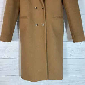 Rebel Queen camel double breasted wool blend pea coat size 42 thumbnail 7