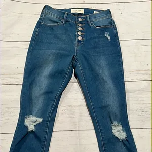 Pacsun high rise ankle skinny button up jeans thumbnail 3