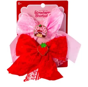 Strawberry Shortcake 2 Pack Lace Hair Bows NWT thumbnail 1