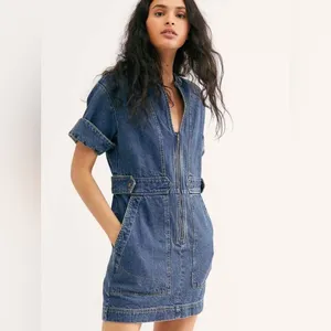 ⭐️Free People Dream On Denim Mini Dress thumbnail 5