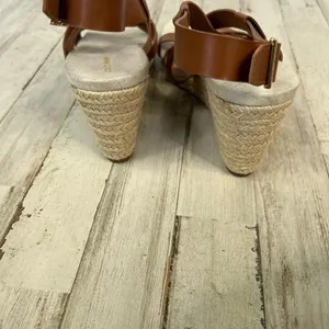 Cole Haan Crystal Espadrille Wedge Sandal Brown Leather NEW Size 8 thumbnail 6