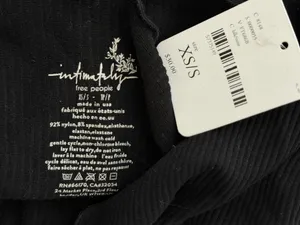 NWT Free People Intimately Cami Tank Top XS/S black Lettuce Hem Knit Ribbed thumbnail 5