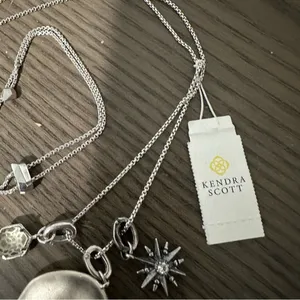 NWT Kendra Scott Sagittarius Charm Rhodium Charm Necklace thumbnail 7