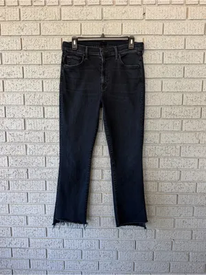 Mother The Insider Crop Step Fray Jeans Night In Venice Dark Wash Size 32 thumbnail 4