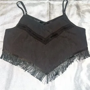 SHEIN Black Asymmetrical Embellished Camisole thumbnail 1