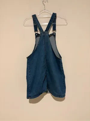 No boundaries overall denim dress‎ pockets juniors size medium thumbnail 2