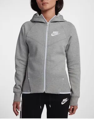 Nike Tech Fleece Hoodie Women's Jacket Windrunner Gray thumbnail 1