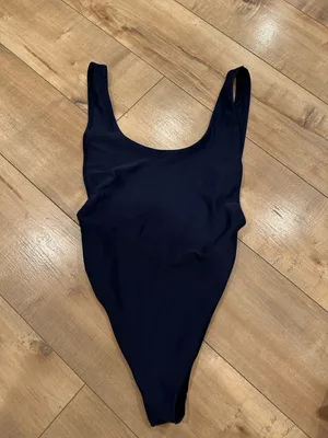 Aerie Classic Scoop-Back One-Piece Swimsuit in Navy Sz S thumbnail 4