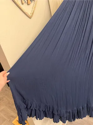 Free People Adella Navy Blue Maxi Dress XS thumbnail 6