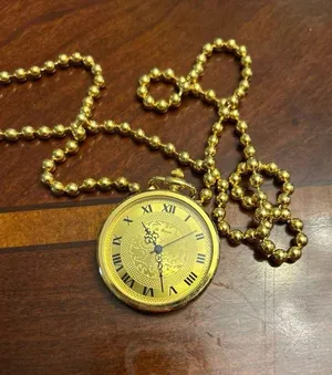 Fashion gold tone watch necklace la barom for parts untested thumbnail 1