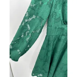 Cupshe‎ Green Sheer Floral Babydoll Dress Womens Sz M Mini Resort Ethereal Boho thumbnail 3