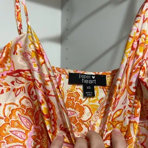 Paisley slip mid length dress w/ slit thumbnail 3