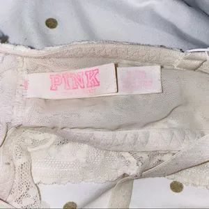 PINK Victoria's Secret White Lace Wireless Bralette thumbnail 3