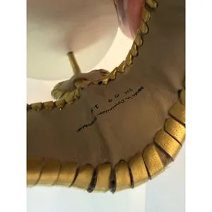 Jack Rogers Cork Wedge Sandals Womens Size 7 Gold Metallic Whipstitch Resortwear thumbnail 7