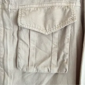 YFB Young Fabulous & Broke Beige Flap pocket Crop jacket, tencell blend, L NWOT thumbnail 7